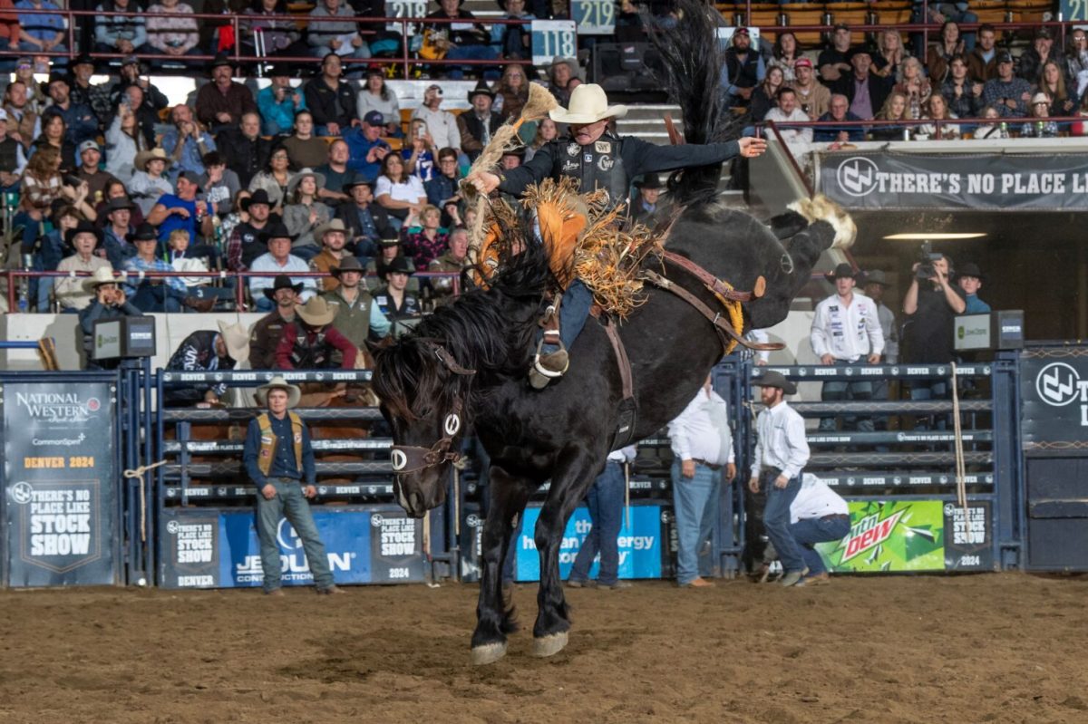 Brody Cress tied his saddle bronc riding record at the National Western Stock Show Rodeo.