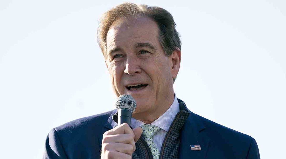 Jim Nantz is pictured at the 2019 AT&T Pebble Beach Pro-Am golf tournament at Pebble Beach Golf Links.