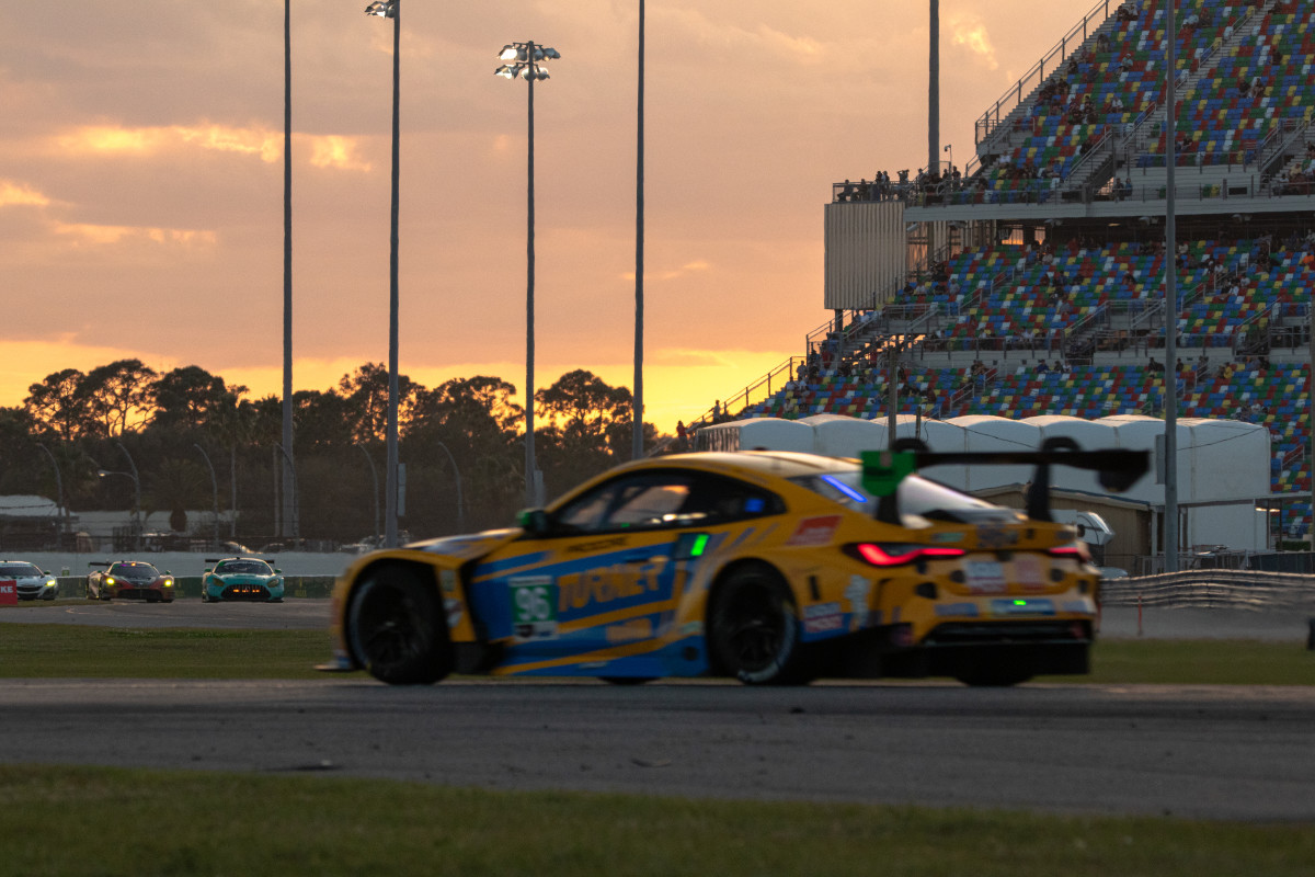Good morning, sunshine! As the sun begins to rise, so too are the temperatures and tempers as cars pilot toward this afternoon's finish of the Rolex 24 Hours of Daytona. Photo: Logan Butler for AutoRacingDigest.com.