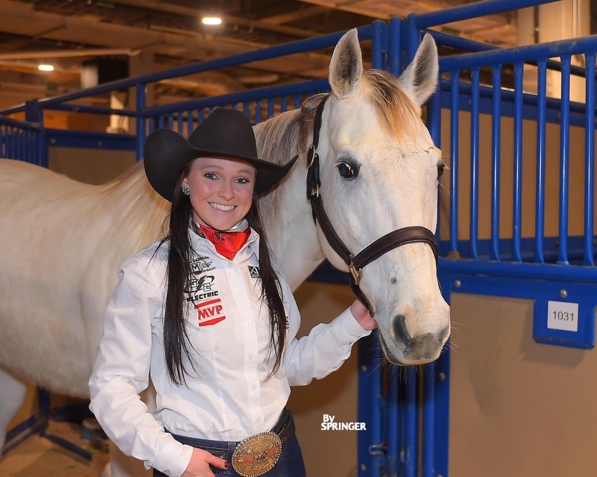 Ashley Castleberry and Skyy Blue at the 2024 Fort Worth Stock Show and Rodeo.