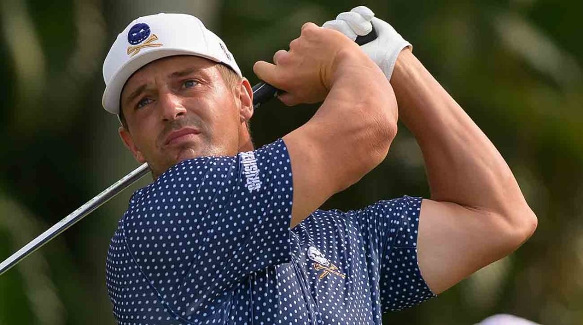 Bryson DeChambeau is pictured at the 2023 LIV Golf Invitational Miami at Trump National Doral Miami in Doral, Fla.