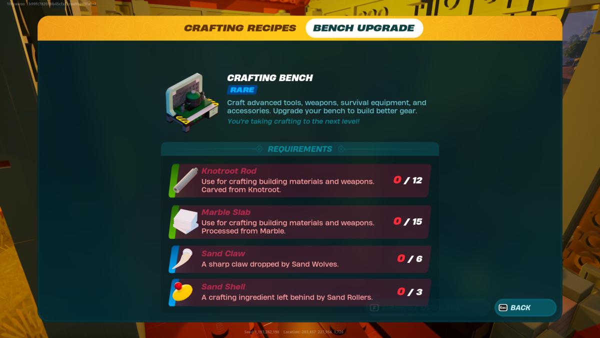 LEGO Fortnite how to upgrade your Crafting Bench Video Games on